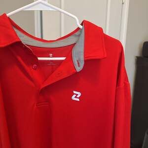 ZELOS Men's Red Golf Active Stretch Performance Polo Shirt